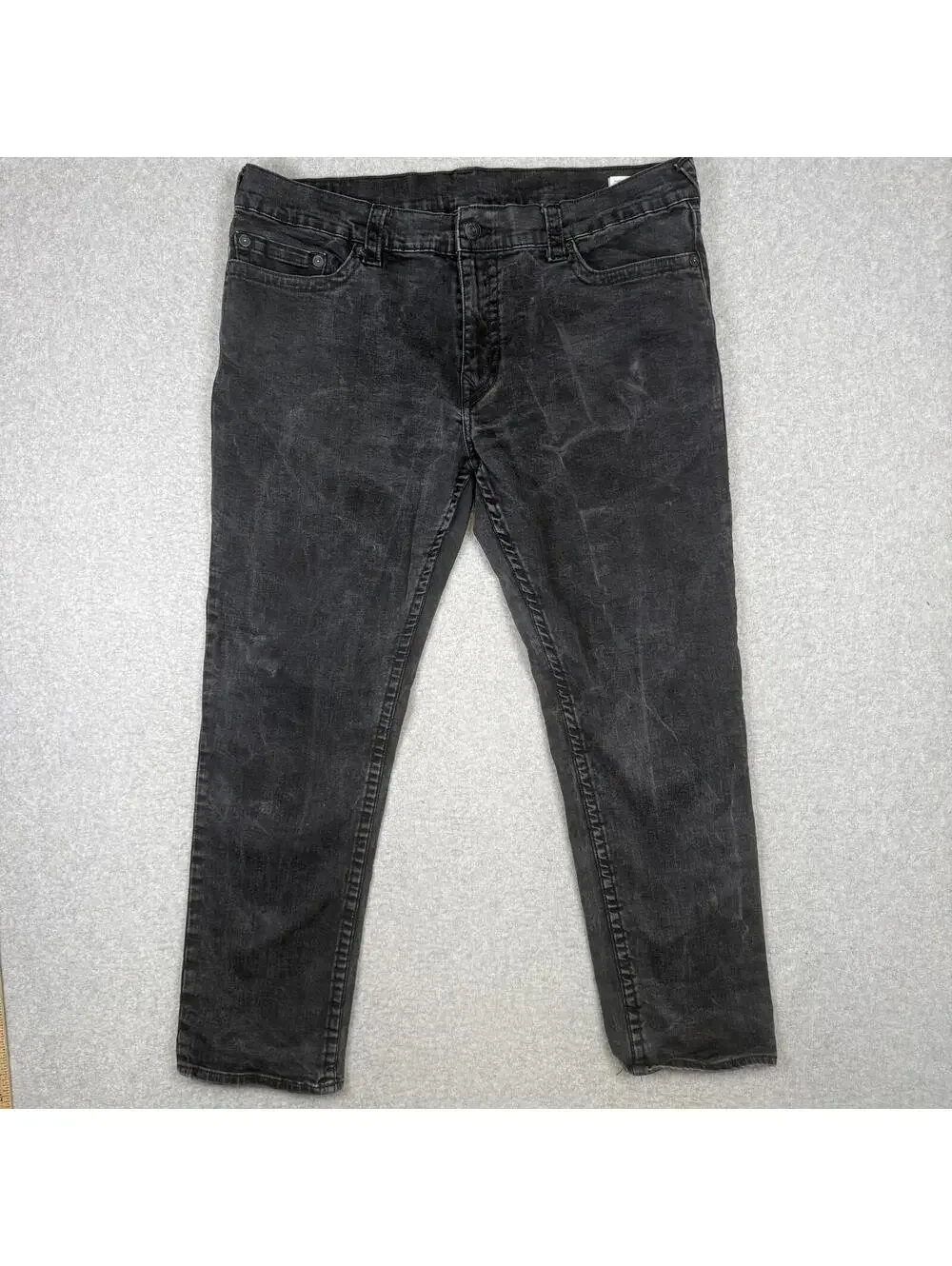 True Religion Men's Size 42 Black Geno Relaxed Slim Straight Jeans